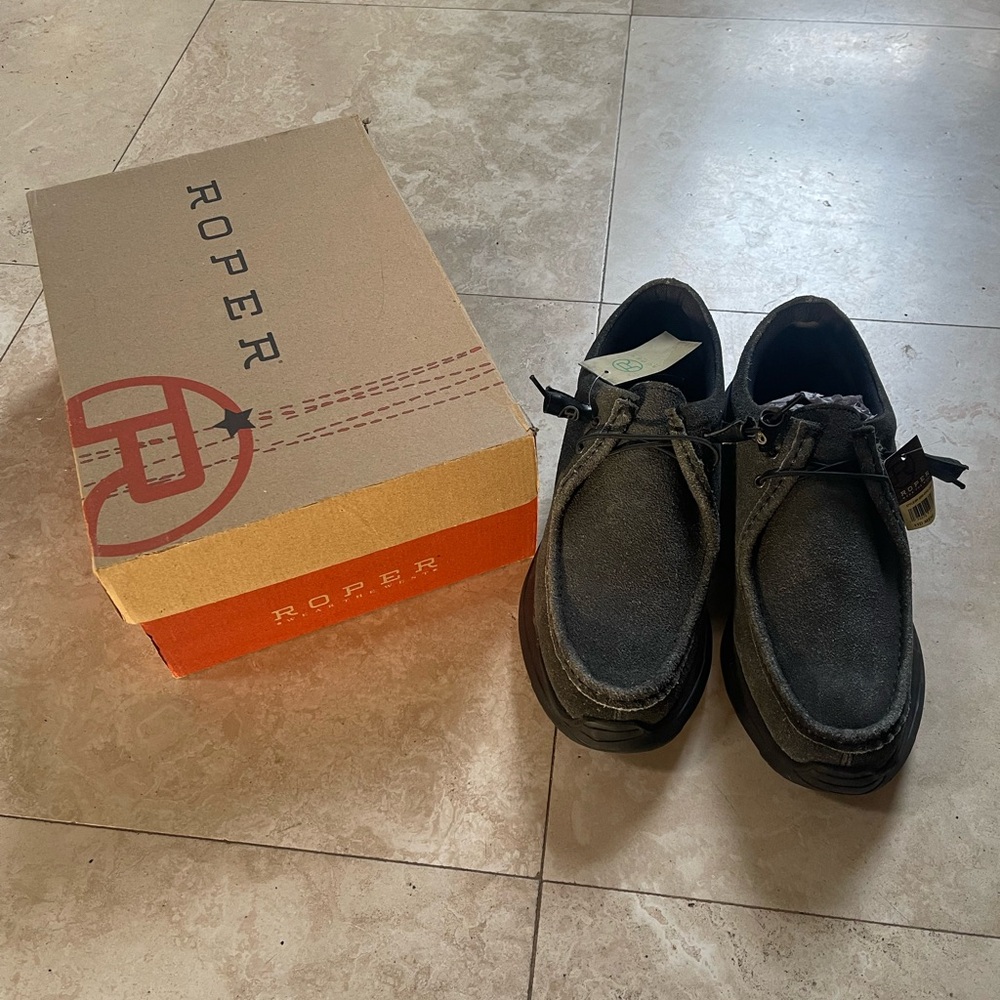 Roper New Men's Chillin Liw  Charcoal Slip-On Loafers